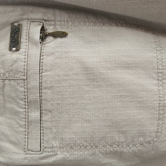 L.L.Bean Petite Sz 12 Tan Short Skirt, Zipper and 2 Snap Closure w 6 Pockets - Picture 7 of 12
